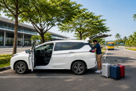Private airport pickup in Ho Chi Minh City with a professional driver, spacious vehicle, and luggage assistance for arriving travelers
